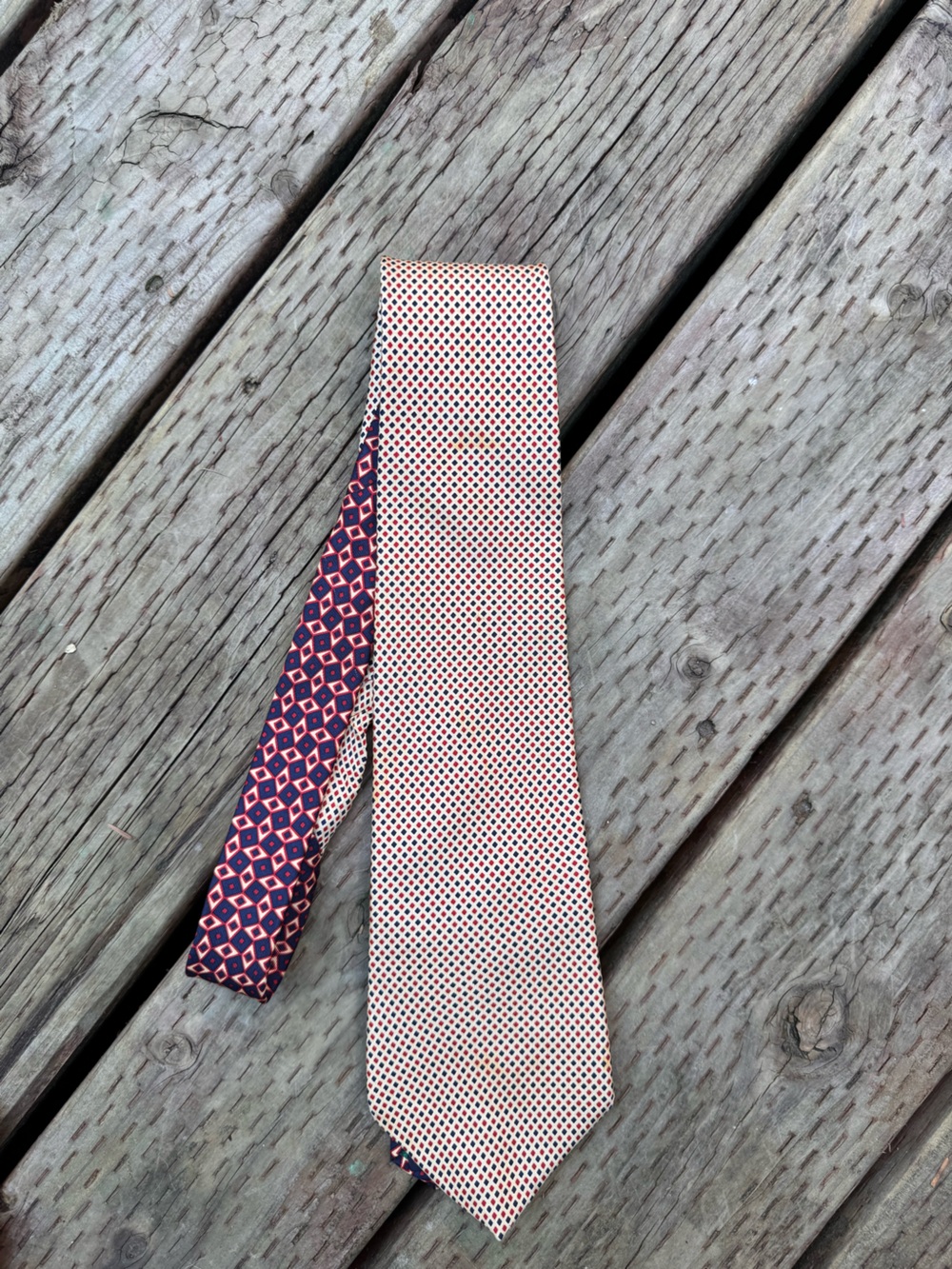 Tommy Hilfiger Navy and yellow  Geometric Men's Tie 100% silk